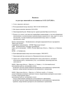 Выписка из реестра лицензий
